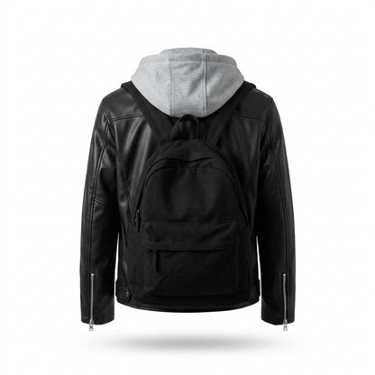 Allsaints Leather - Black | Hooded Asymmetrical Leather Jacket Men