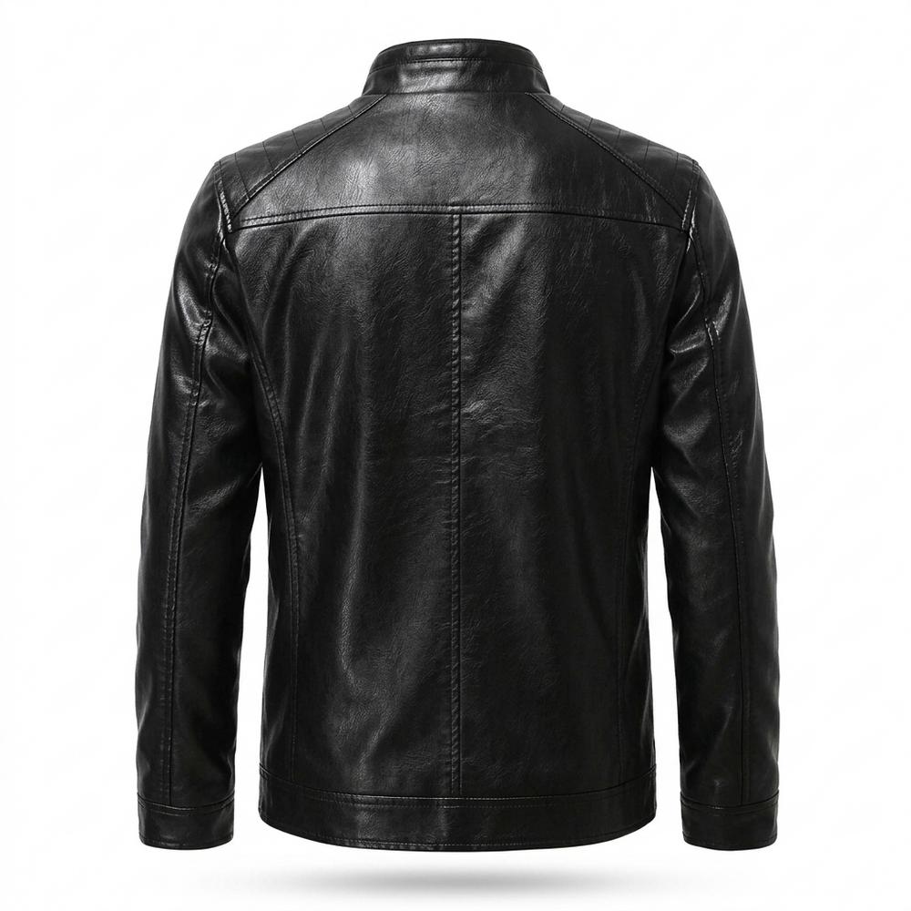 Allsaints Leather - Novas | Zip-Up Stand-Collar Leather Jacket Men