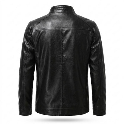 Allsaints Leather - Novas | Zip-Up Stand-Collar Leather Jacket Men