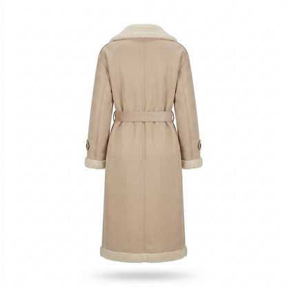 Allsaints Leather - Tidan | Double-Breasted Shearling-Lined Coat Women