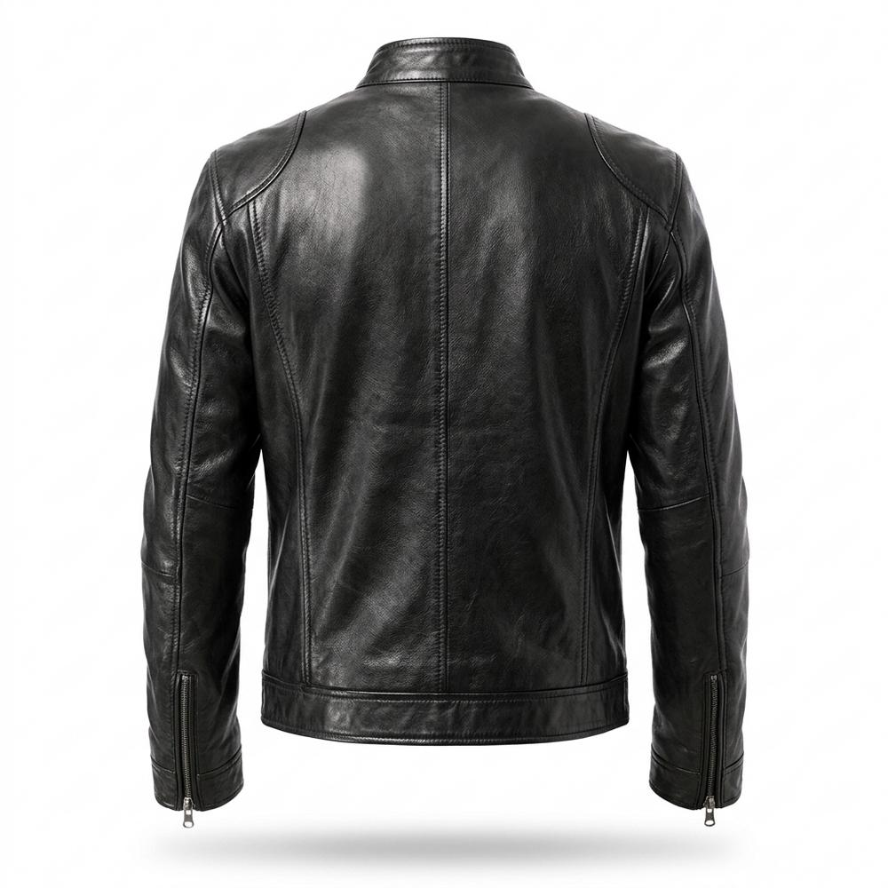 Allsaints Leather - Vimar | Zip-Up Fitted Leather Jacket Men