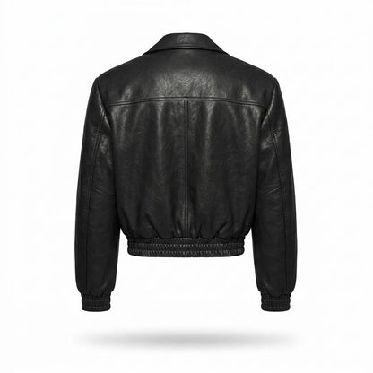 Allsaints Leather - Rilan | Pocketed Smocked Leather Jacket Unisex