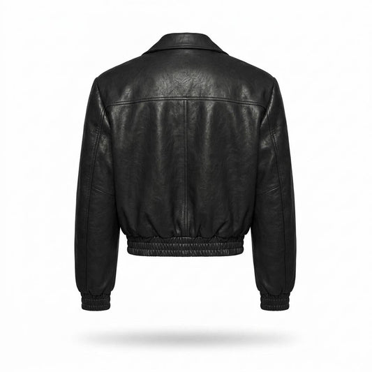 Allsaints Leather - Rilan | Pocketed Smocked Leather Jacket Unisex