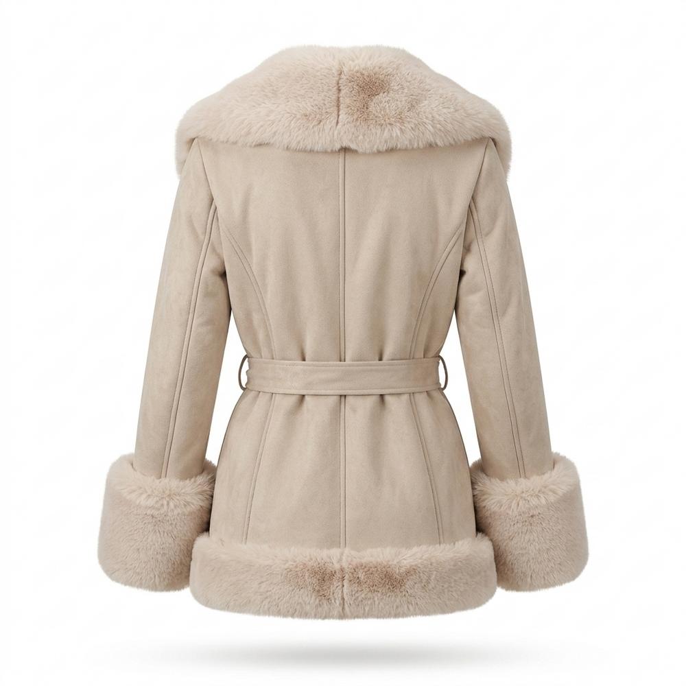Allsaints Leather - Alsen | Faux-Shearling Belted Coat Women