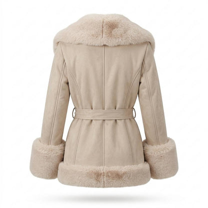 Allsaints Leather - Alsen | Faux-Shearling Belted Coat Women