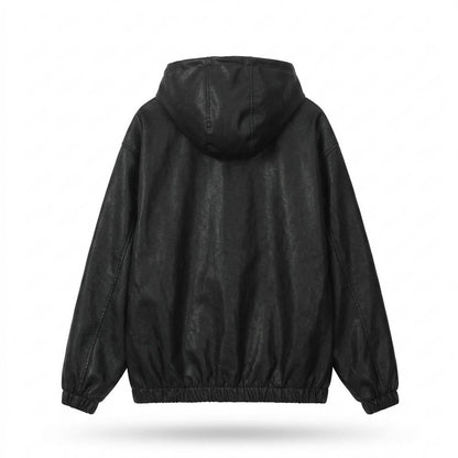 Allsaints Leather - Dediv | Hooded Faux Leather Jacket Unisex
