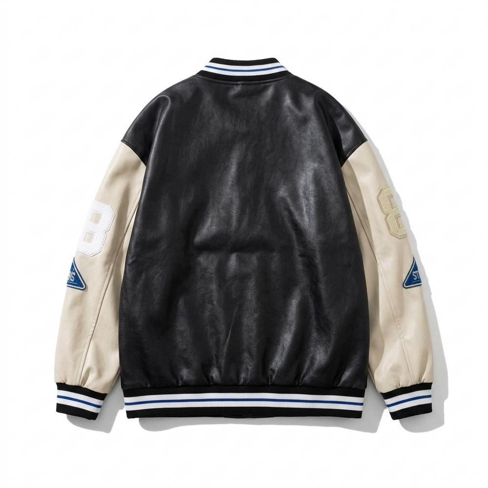 Allsaints Leather - Raser | Embroidered Color-Block Jacket Unisex