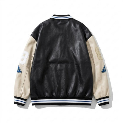 Allsaints Leather - Raser | Embroidered Color-Block Jacket Unisex