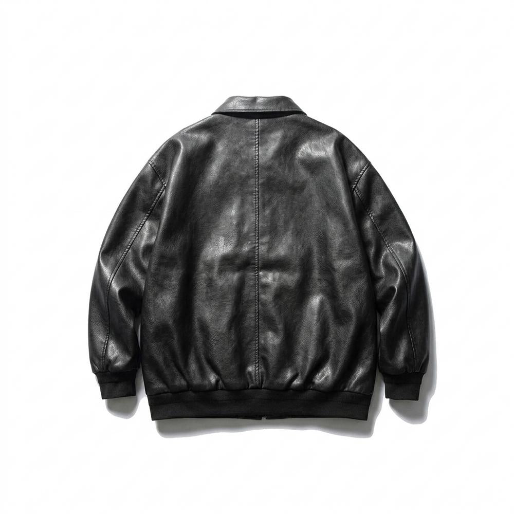 Allsaints Leather - Lelen | Oversized Collared Leather Jacket Unisex