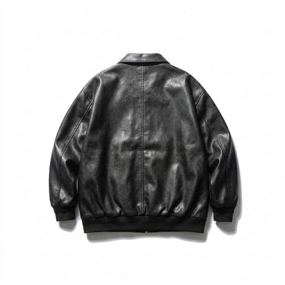 Allsaints Leather - Lelen | Oversized Collared Leather Jacket Unisex