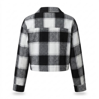 Allsaints Leather - Timor | Plaid Cropped Jacket Women