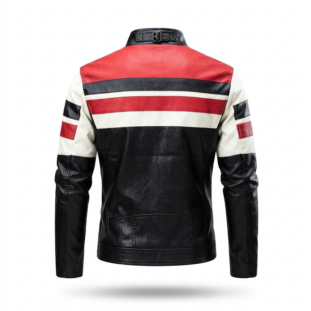 Allsaints Leather - Dalev | Striped Color-Block Leather Jacket Men