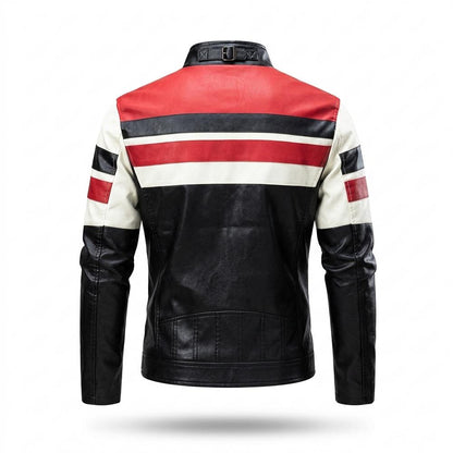 Allsaints Leather - Dalev | Striped Color-Block Leather Jacket Men
