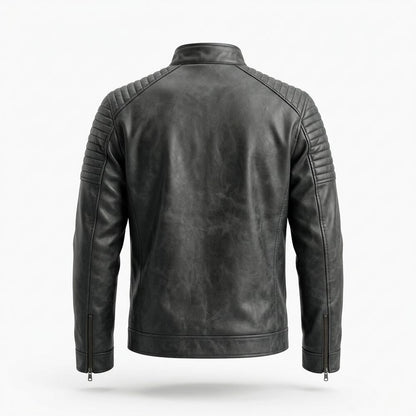 Allsaints Leather - Allev | Quilted Zippered Leather Jacket Men