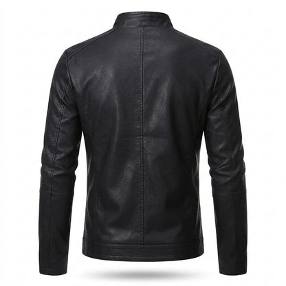 Allsaints Leather - Kehal | Fleece-Lined Stand-Collar Leather Jacket Men