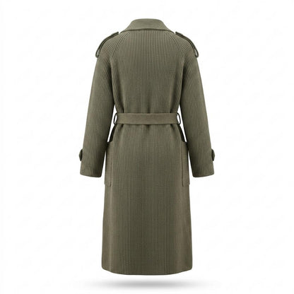 Allsaints Leather - Veven | Rib-Knit Double-Breasted Coat Women