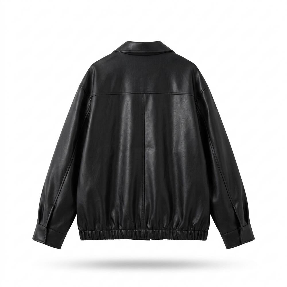 Allsaints Leather - Laver | Oversized Smooth-Finish Leather Jacket Unisex