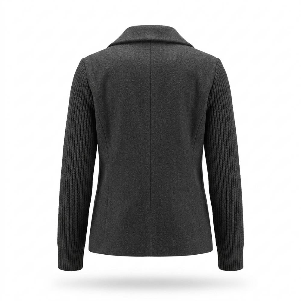 Allsaints Leather - Elkar | Double-Breasted Knit-Sleeve Coat Women