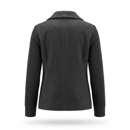 Allsaints Leather - Elkar | Double-Breasted Knit-Sleeve Coat Women