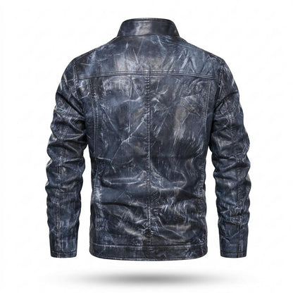 Allsaints Leather - Rirev | Distressed Zip-Up Leather Jacket Men