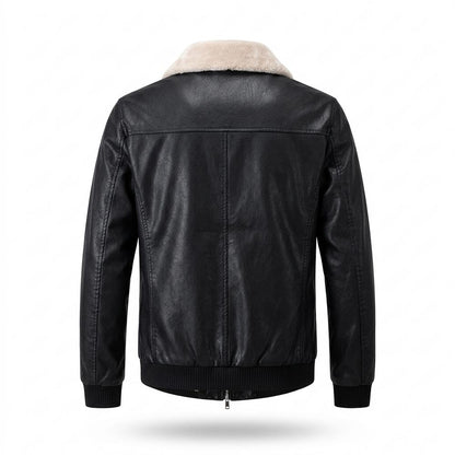 Allsaints Leather - Sevar | Fleece-Lined Zip-Up Leather Jacket Men