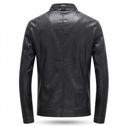 Allsaints Leather - Rekim | Stand-Collar Zippered Leather Jacket Men