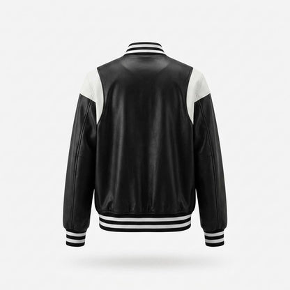 Allsaints Leather - Lavin | Two-Tone Snap-Button Jacket Unisex