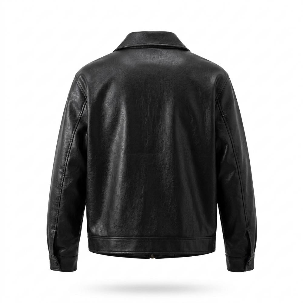 Allsaints Leather - Yozur | Grained Zip-Up Leather Jacket Unisex