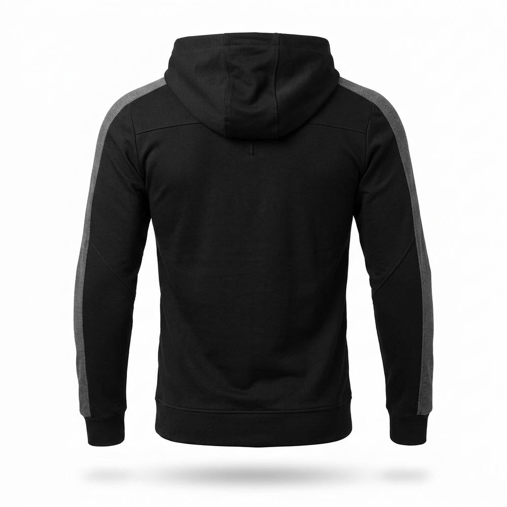 Allsaints Leather - Tahal | Asymmetrical-Zip Two-Tone Hoodie Men