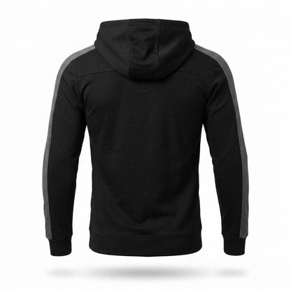 Allsaints Leather - Tahal | Asymmetrical-Zip Two-Tone Hoodie Men