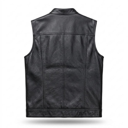 Allsaints Leather - Curik | Leather Collared Vest Men