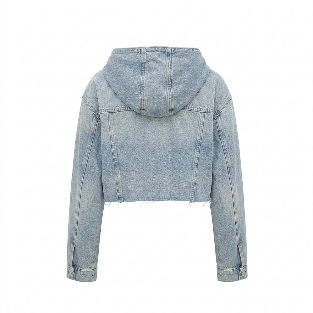 Allsaints Leather - Romel | Cropped Hooded Denim Jacket Women