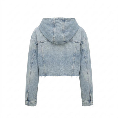 Allsaints Leather - Romel | Cropped Hooded Denim Jacket Women