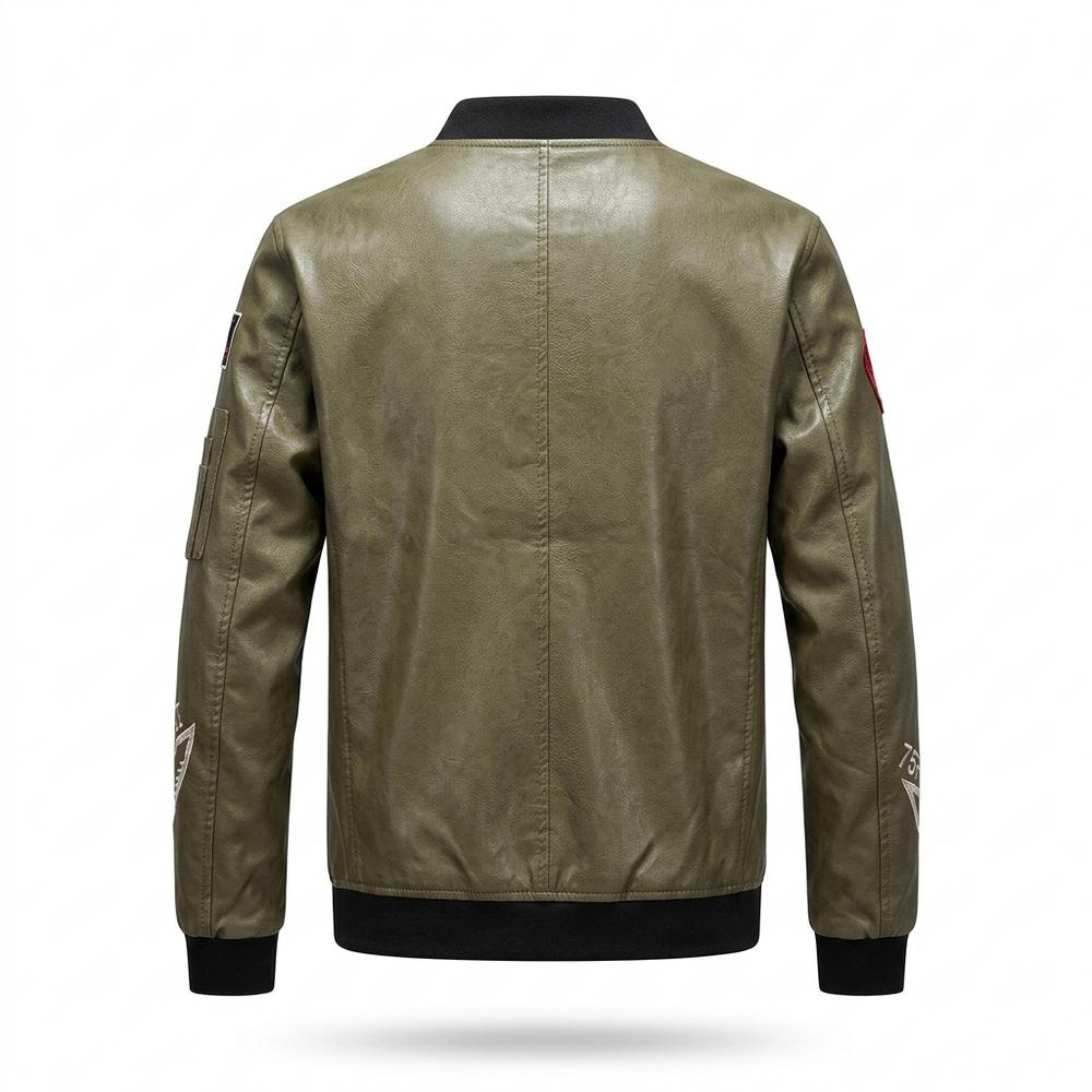 Allsaints Leather - Lemel | Embroidered Ribbed Leather Jacket Men