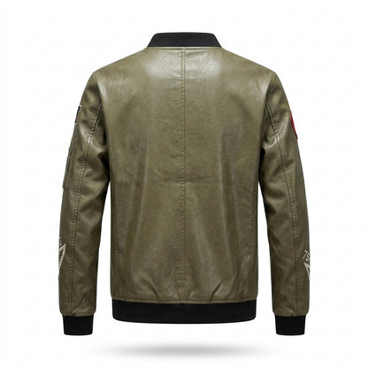 Allsaints Leather - Lemel | Embroidered Ribbed Leather Jacket Men