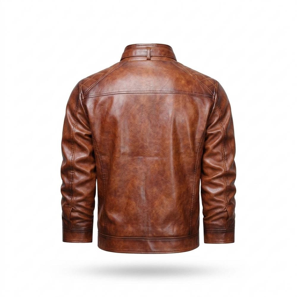 Allsaints Leather - Maged | Quilted Zippered Leather Jacket Men
