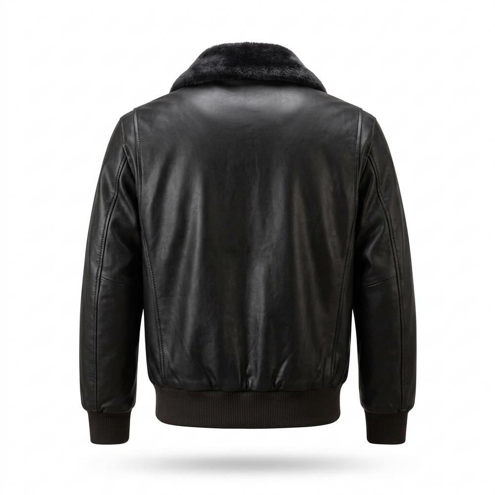 Allsaints Leather - Nesin | Faux-Fur Collar Zip-Up Leather Jacket Men