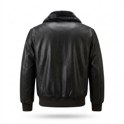 Allsaints Leather - Nesin | Faux-Fur Collar Zip-Up Leather Jacket Men
