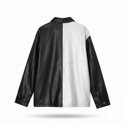 Allsaints Leather - Dulom | Color-Blocked Faux Leather Shirt Unisex