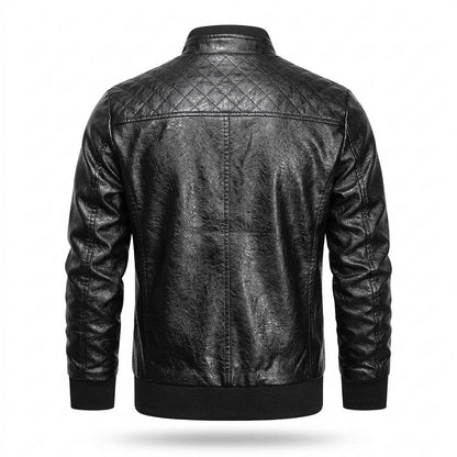 Allsaints Leather - Dahuk | Quilted Zippered Leather Jacket Men