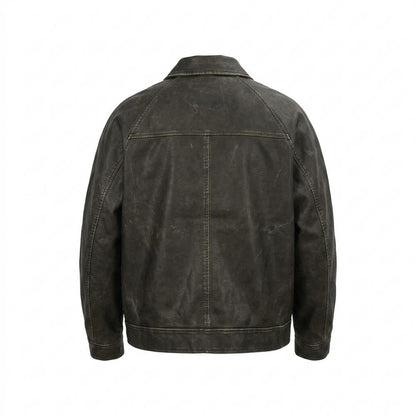 Allsaints Leather - Dasen | Washed-Out Button-Front Jacket Unisex