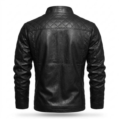 Allsaints Leather - Yiwev | Quilted Zippered Leather Jacket Men