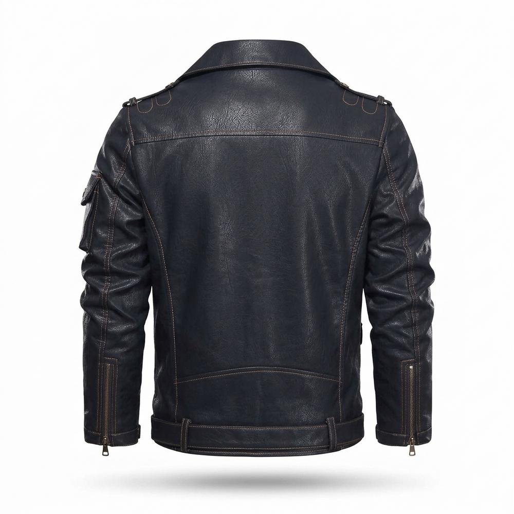 Allsaints Leather - Sevin | Asymmetrical Multi-Pocket Leather Jacket Men