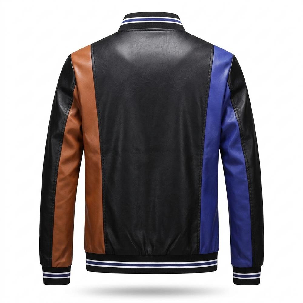 Allsaints Leather - Elzan | Color-Blocked Zip-Front Leather Jacket Men