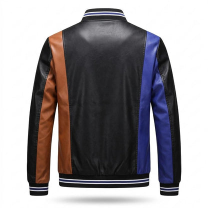 Allsaints Leather - Elzan | Color-Blocked Zip-Front Leather Jacket Men