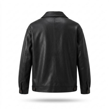 Allsaints Leather - Vusor | Button-Front Straight-Cut Leather Jacket Men