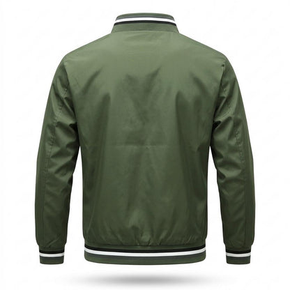 Allsaints Leather - Caver | Zip-Up Striped-Trim Jacket Men