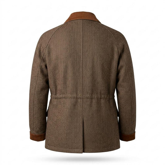 Allsaints Leather - Mivan | Herringbone Contrast-Collar Jacket Men