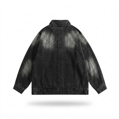 Allsaints Leather - Kadan | Washed High-Collar Denim Jacket Unisex