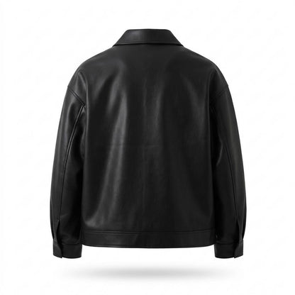 Allsaints Leather - Notir | Zip-Up Collared Leather Jacket Men